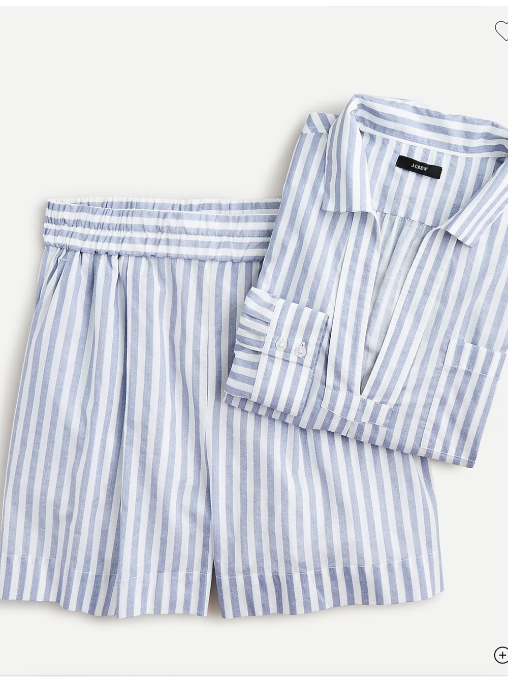 J. Crew NWOT Blue & White Cotton Voile Tunic Set in Stripe With Pockets - Picture 1 of 10